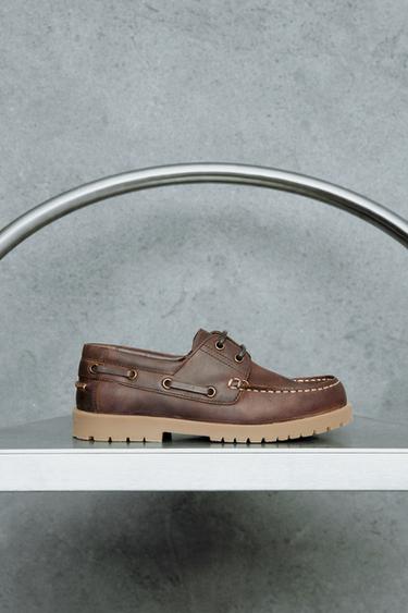 STORIESZ - LEATHER DECK SHOES - Brown by Zara