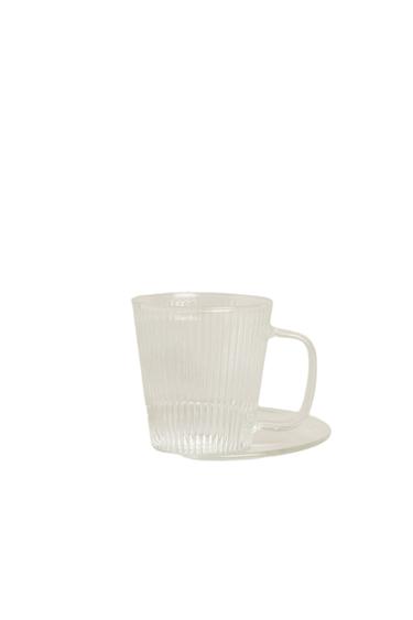 BOROSILICATE GLASS COFFEE CUP AND SAUCER - Transparent by Zara