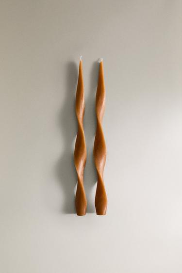 SET OF DECORATIVE POWDERED CANDLES (SET OF 2) - Cream by Zara - Image 0
