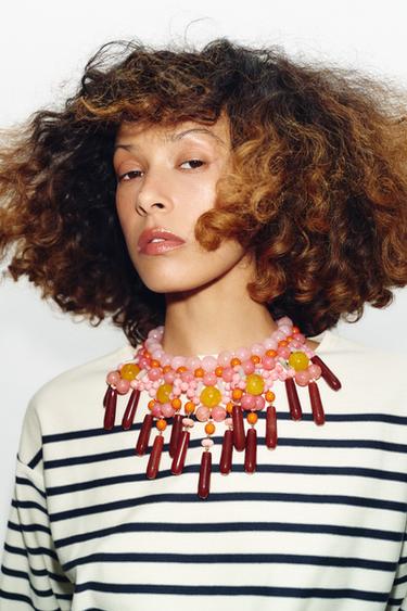 RESIN BALL NECKLACE - Pink by Zara