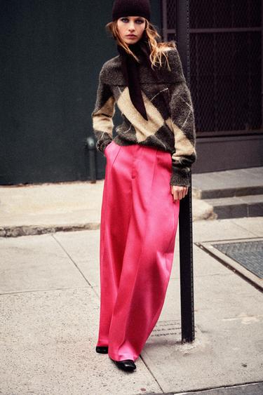 SATIN BALLOON TROUSERS - Fuchsia by Zara