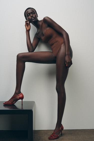 HIGH-HEEL CAGE SANDALS - Red by Zara - Image 0