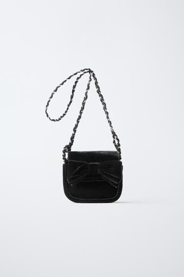 VELVET BOW CROSSBODY BAG - Black by Zara