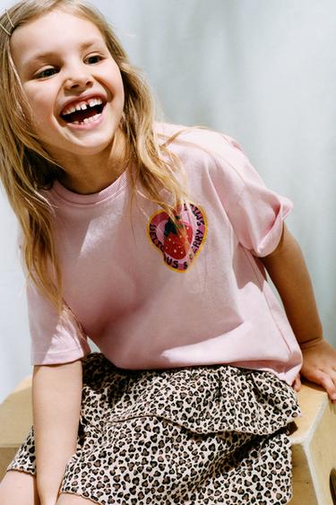 STICKER PRINT T-SHIRT - Light pink by Zara