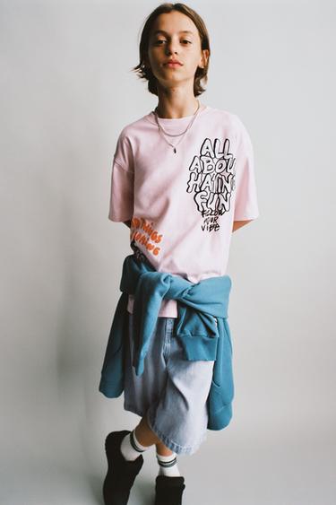 GRAFFITI PRINT T-SHIRT - Pink by Zara