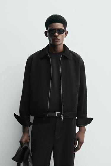 TEXTURED VELVET OVERSHIRT - Black by Zara