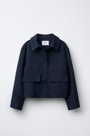 JACKET WITH POCKETS - Navy blue by Zara - Image 0