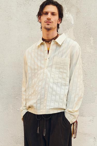 LIMITED EDITION STRIPED POLO SHIRT - Ecru by Zara - Image 0