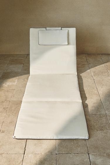 FOLDING BEACH GROUND LOUNGER - Ecru by Zara