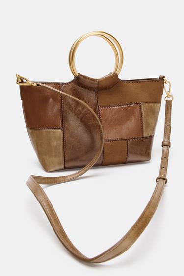 PATCHWORK MINI BUCKET BAG WITH RIGID HANDLES - Multicoloured by Zara