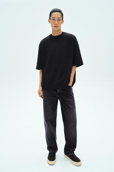 TECHNICAL TEXTURED SWEATSHIRT - Black by Zara - Image 0