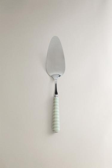 CAKE SLICE WITH STRIPED HANDLE - Green / Ecru by Zara - Image 0