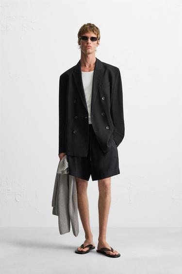 RELAXED FIT FLUID BLAZER - Blue by Zara