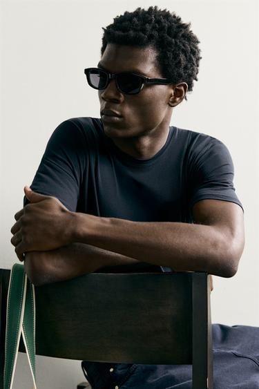 BASIC SLIM FIT T-SHIRT /01 - Navy blue by Zara
