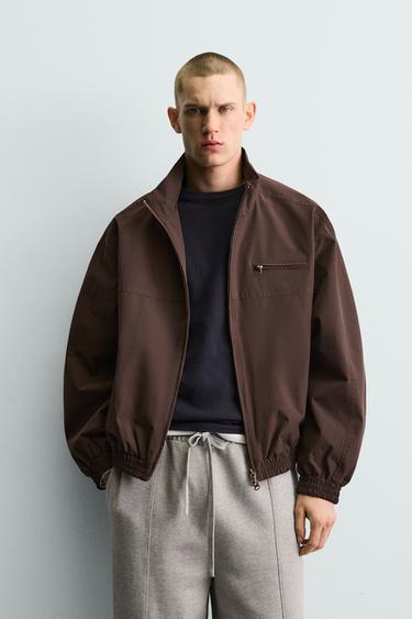 BOXY FIT WATER-REPELLENT TECHNICAL JACKET - Brown by Zara