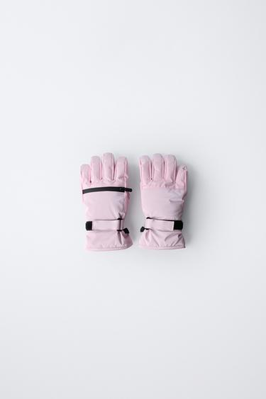 WINDPROOF RUBBERISED GLOVES SKI COLLECTION - Pink by Zara