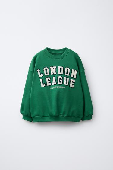 LONDON SLOGAN SWEATSHIRT - Green by Zara