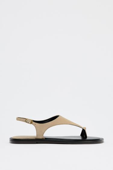 SUEDE TOE SANDALS - Taupe Grey by Zara