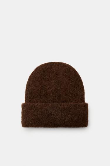 TURN-UP KNIT BEANIE - Brown by Zara