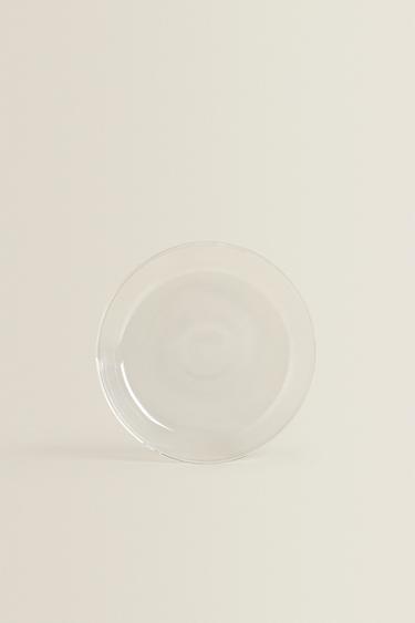 BOROSILICATE GLASS SIDE PLATE WITH RIM -  by Zara - Image 0