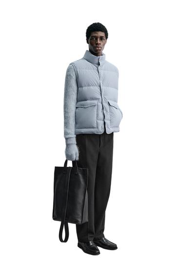 100% DOWN PUFFER GILET - Sky blue by Zara