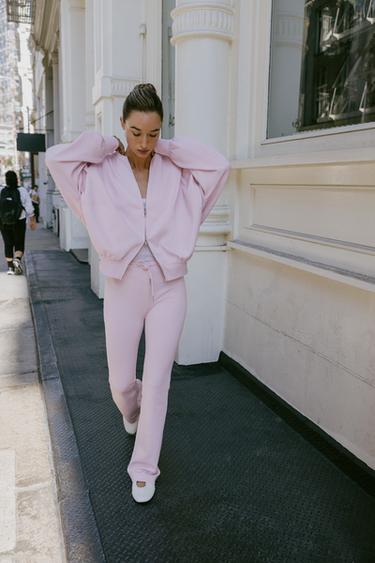 INTERLOCK BOMBER JACKET - Pink by Zara