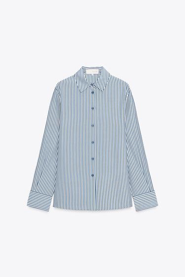 ZW COLLECTION STRIPED FLOWING SHIRT - Blue/White by Zara