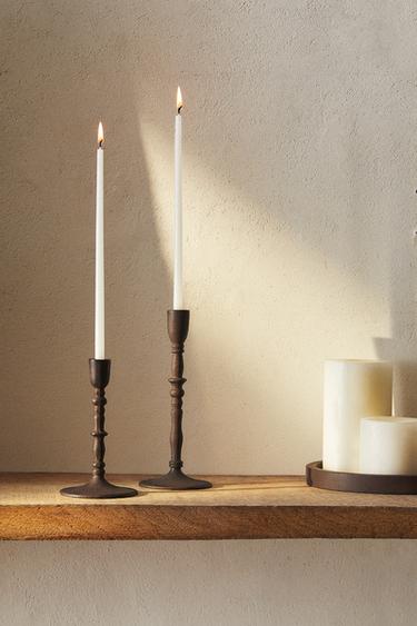 PACK OF LONG DECORATIVE CYLINDRICAL CANDLES (PACK OF 6) - Ecru by Zara