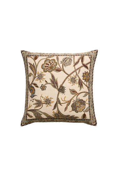 JACQUARD CUSHION COVER - Green / Blue by Zara