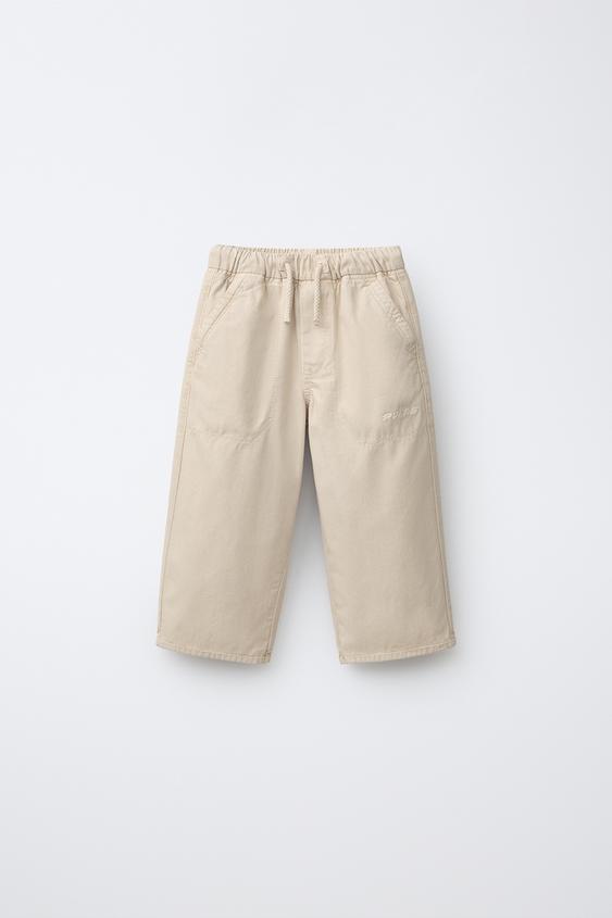 PUKAS SURF CANVAS CARGO TROUSERS - Light beige by Zara - Image 0