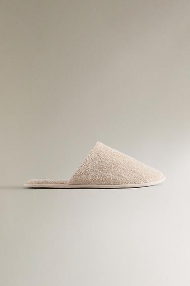 TERRY BATHROOM SLIPPERS - Sand Brown by Zara