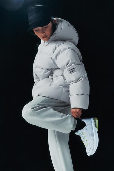 WATER-REPELLENT QUILTED COAT WITH LABEL - Ice by Zara