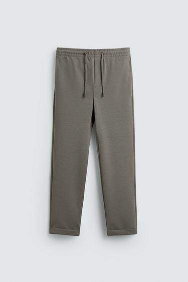 COMFORT NON-IRON JOGGER WAIST TROUSERS - Light khaki by Zara