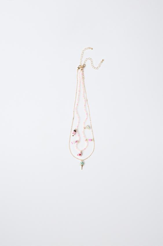 PACK OF 2 NECKLACES WITH BEADS AND ICE CREAM - Multicoloured by Zara - Image 0