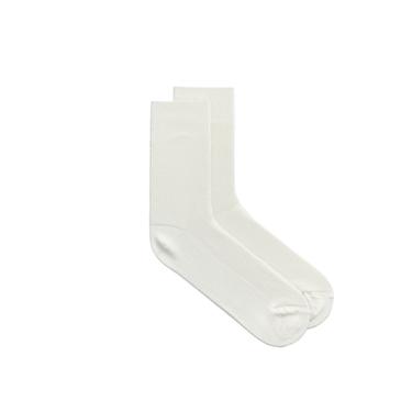 RIBBED COTTON BLEND SOCKS - Oyster-white by Zara