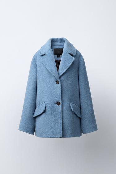 WOOL BLEND COAT - Light blue by Zara