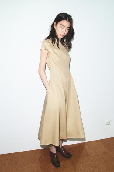 TRENCH COAT MIDI DRESS - Biscuit by Zara