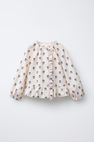 FLORAL PRINT BLOUSE - Ecru by Zara