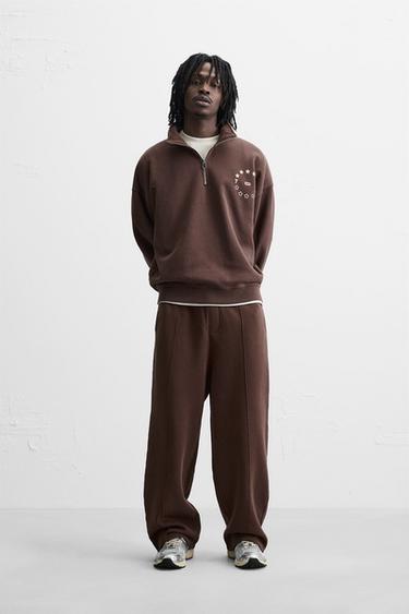 WASHED JOGGERS WITH SEAMS - Brown by Zara - Image 0