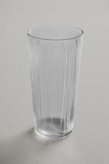 DECORATIVE TALL GLASS VASE - Transparent by Zara