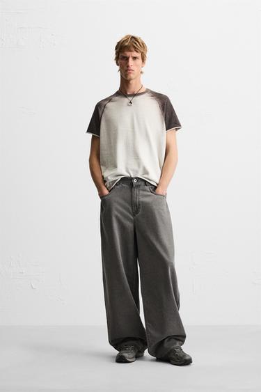 SPRAY PRINT KNIT T-SHIRT - Oyster-white by Zara - Image 0