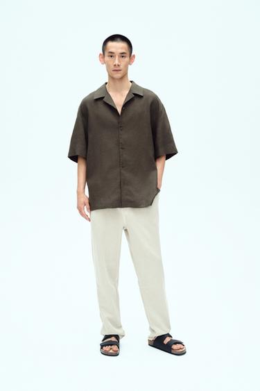 COTTON - LINEN TROUSERS - Sand by Zara