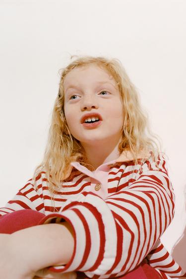 ZARA TIMELESS - STRIPED POLO COLLAR T-SHIRT - Red / White by Zara