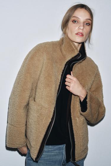 ZW COLLECTION FAUX SHEARLING DOUBLE-FACED JACKET - Mid-camel by Zara