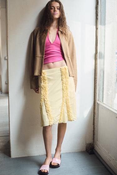 100% LEATHER FITTED BLAZER - Stone by Zara