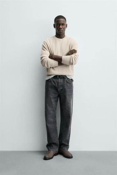 REGULAR FIT WOOL BLEND JUMPER - camel by Zara