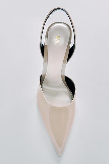 POINTED TOE SLINGBACK HEELS - Taupe Grey by Zara