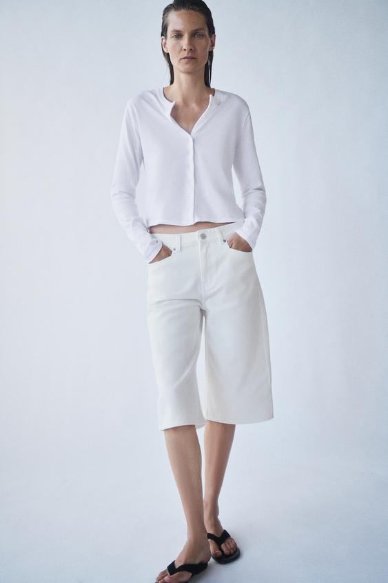 100% COTTON BUTTON-UP T-SHIRT - White by Zara - Image 0