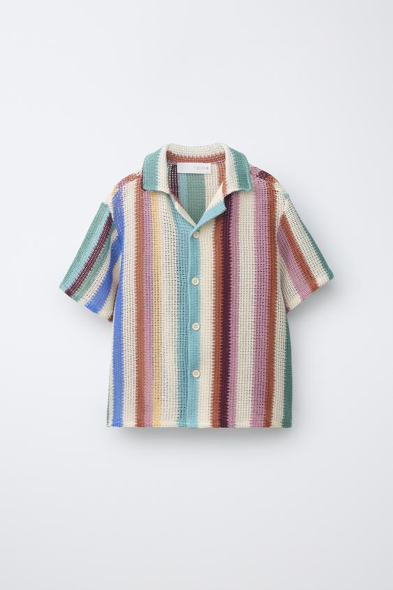 STRIPED CROCHET SHIRT - striped by Zara - Image 0