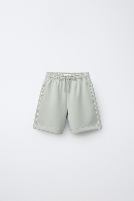 SPORTY PIPING BERMUDA SHORTS - Light mint green by Zara - Image 0